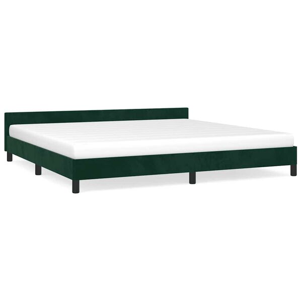 vidaXL Bedframe zonder matras 200x200 cm fluweel donkergroen
