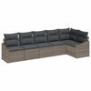 vidaXL Bankstel met kussen 6 pcs Grijs poly rattan