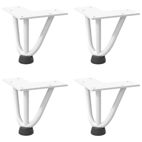 vidaXL Haarnadelpoten voor Salontafel 4 st 10 cm massief staal wit