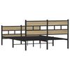 vidaXL Bedframe zonder matras metaal sonoma eikenkleurig 135x190 cm