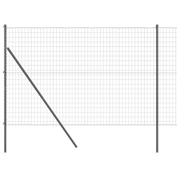 vidaXL Hek met Paal Grijs 1,5 x 10 m Staal en PVC