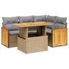 vidaXL 5-delige Loungeset met kussens poly rattan beige