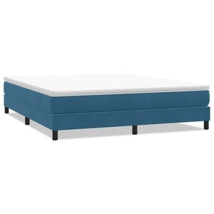 vidaXL Boxspring zonder matras fluweel donkerblauw 180x210 cm