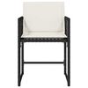 vidaXL Tuinstoelen 4 st met kussens poly rattan zwart