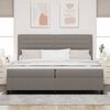 vidaXL Boxspringbed met matras met hoofdeinde Taupe 200 x 200 cm Stof