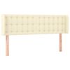 vidaXL Hoofdbord met randen 147x16x78/88 cm kunstleer cr&egrave;mekleurig