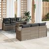 vidaXL Tuin Sofa Set met kussen met opslag 7 pcs Grijs Poly riet