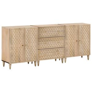 vidaXL Bijzetkasten 3 st 60x33x75 cm massief mangohout