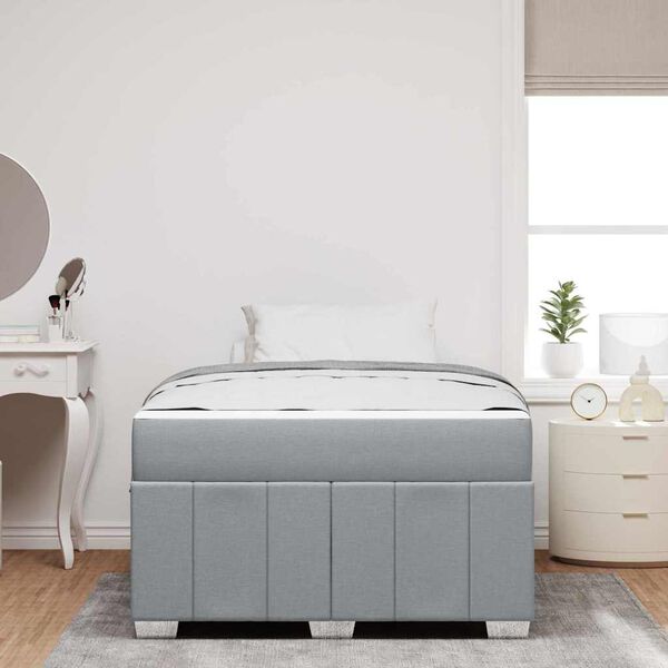 vidaXL Bedframe met matras Lichtgrijs 120 x 190 cm Stof