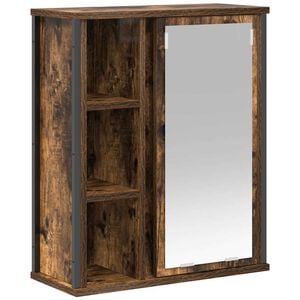 vidaXL Badkamerwandkast met spiegel 50x21x60 cm gerookt eikenkleurig