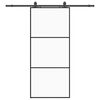 vidaXL Schuifdeur met beslagset 90x205 cm ESG glas zwart