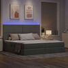 vidaXL Opbergbed met LED met matras Lichtgrijs 200 x 200 cm Polyester