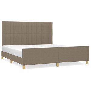 vidaXL Bedframe zonder matras stof taupe 180x200 cm