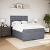 vidaXL Boxspring met matras fluweel donkergrijs 140x190 cm