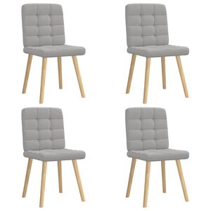 vidaXL Eetkamerstoelen 4 st stof wolk grijs