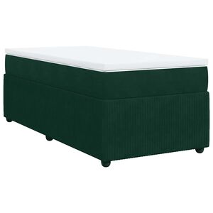 vidaXL Boxspring met matras fluweel donkergroen 100x200 cm