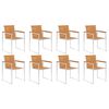 vidaXL Tuinstoelen 8 st met kussens massief acaciahout