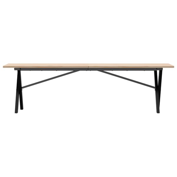 vidaXL Salontafel X-frame 160x40x45 cm massief grenenhout en staal