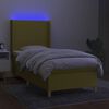 vidaXL Boxspring met matras en LED stof groen 100x200 cm