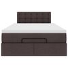 vidaXL Ottoman bed met matras en LED's 120x190 cm stof donkerbruin