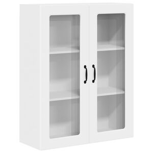 vidaXL Wandglas cabinet PORTO Wit 80 x 31 x 100 cm Bewerkt hout