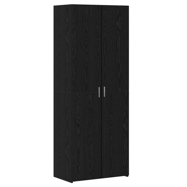 vidaXL Highboard Zwart eiken 70 x 42,5 x 185 cm Bewerkt hout