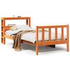 vidaXL Bedframe met hoofdbord massief grenenhout wasbruin 75x190 cm