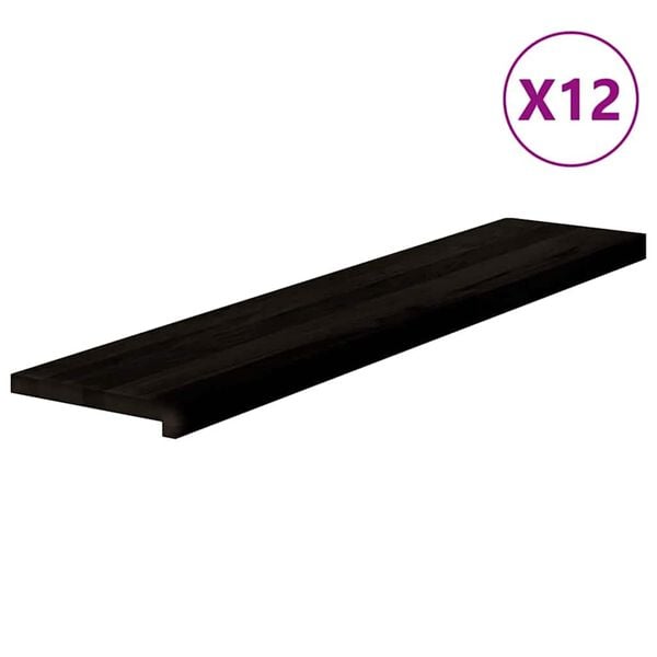 vidaXL Traptreden 12 st 120x25x2 cm massief eikenhout donkerbruin