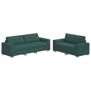 vidaXL Bank 2 pcs Groen Linnen-mix stof