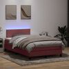 vidaXL Boxspring met matras en LED fluweel roze 120x210 cm