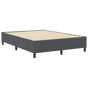 vidaXL Platform bedframe Donkergrijs 140 x 200 cm Katoen Stof