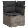 vidaXL 10-delige Loungeset met kussens poly rattan acacia grijs