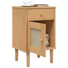 vidaXL Nachtkastje SENJA rattan-look 40x35x65 cm grenenhout bruin