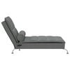 vidaXL Massage chaise longue met bolster stof donkergrijs
