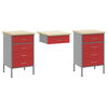 vidaXL Werk Cabinet 7 pcs Rood 150 x 55 x 200 cm Bewerkt hout en staal