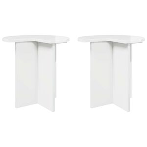 vidaXL Bijzettafel 2 pcs Hoogglans Wit &Oslash; 39 x 38 cm Bewerkt hout