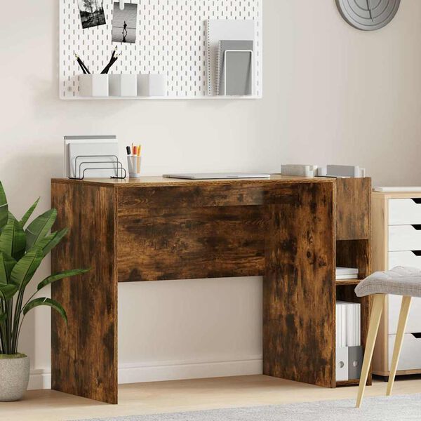 vidaXL Bureau Gerookt eiken 109 x 50 x 78 cm Bewerkt hout
