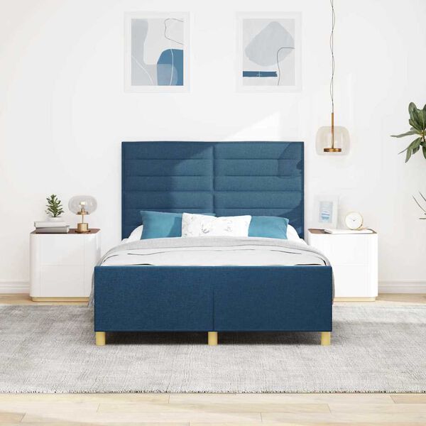 vidaXL Bedframe met hoofdeinde Blauw 160 x 200 cm Stof