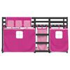 vidaXL Stapelbed met gordijnen 90x190 cm grenenhout roze