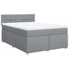 vidaXL Boxspring met matras stof lichtgrijs 140x190 cm