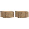 vidaXL Wandmontage Zijtafel 2 st Artisanaal eiken 34,5 x 33 x 20 cm