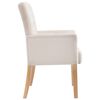 vidaXL Eetkamerstoelen met armleuningen 6 st stof beige