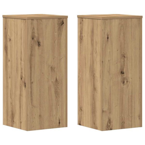 vidaXL Plantenstandaards 2 st 30x30x70 cm hout artisanaal eiken