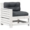 vidaXL 7-delige Loungeset met kussens massief grenenhout wit