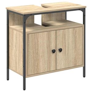 vidaXL Badkamer Kast met opslag Beige 60 x 30 x 60 cm Bewerkt hout