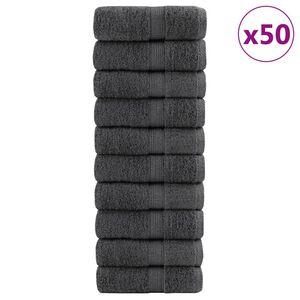 vidaXL Washandjes SOLUND 50 st 600 g/m&sup2; 15x21 cm antracietkleurig