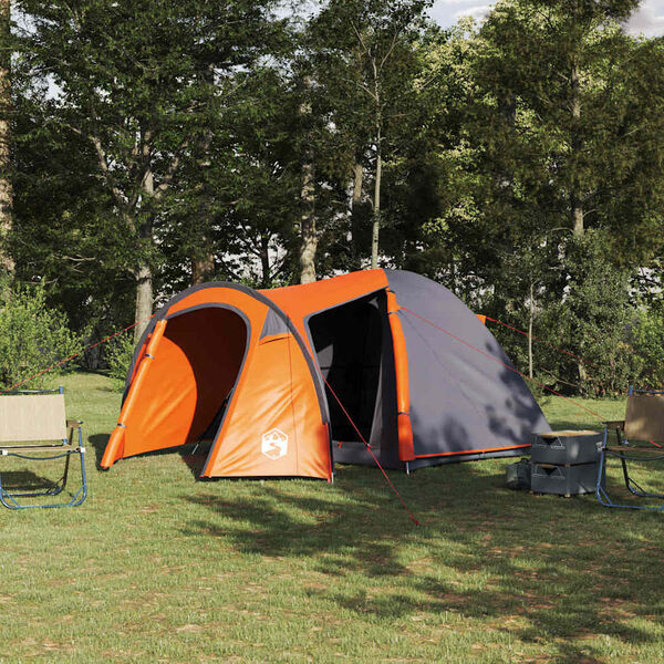 vidaXL Koepeltent met dak Anders Grijs en Oranje 384 x 254 x 170 cm