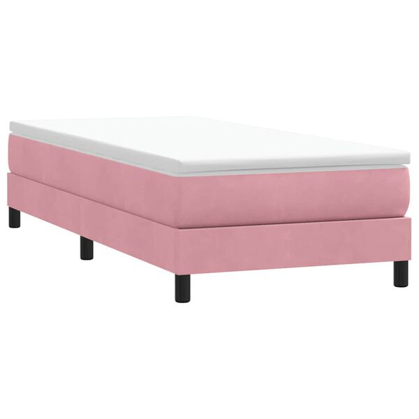 vidaXL Boxspring zonder matras fluweel roze 90x220 cm