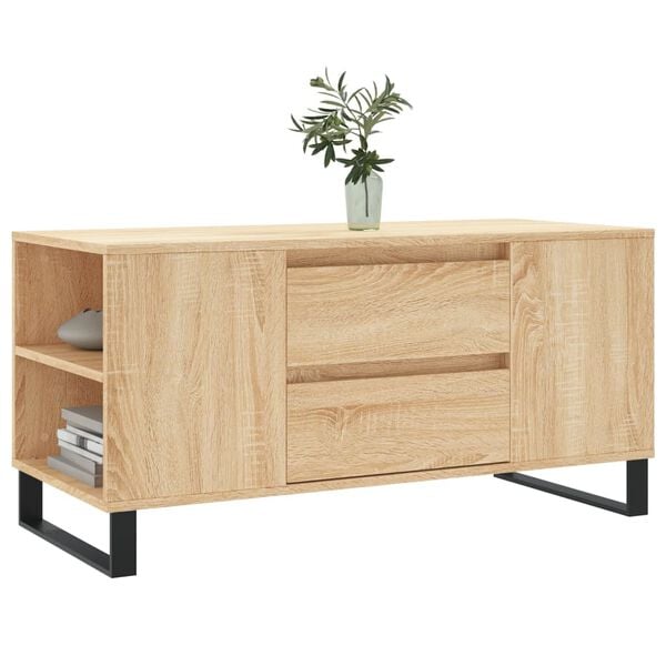 vidaXL Salontafel 102x44,5x50 cm bewerkt hout sonoma eikenkleurig