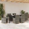 vidaXL Tuin Eetset 7 pcs Grijs poly rattan